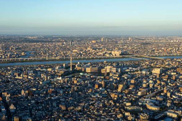 birds eye view of sumida in japan.