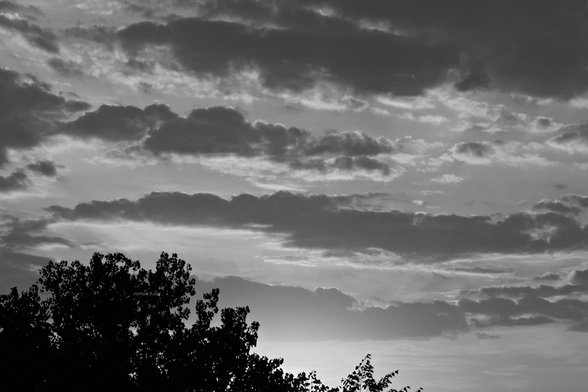 Clouds, black and white, photo