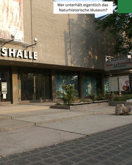 Bild von der Norishalle in Nürnberg, Gebäude aus den Betonbrutalismus mit einigen Pflanzen 