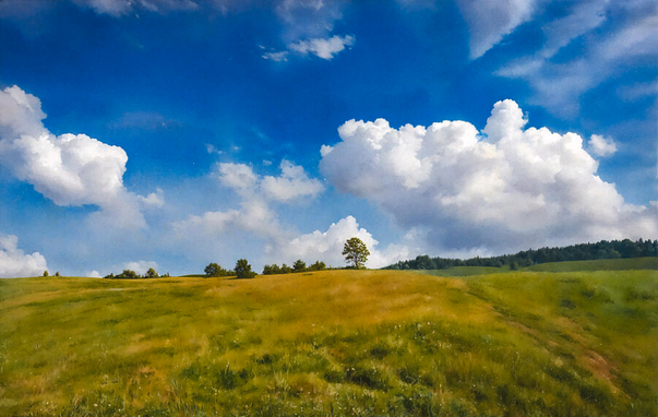 Landscape watercolor painting