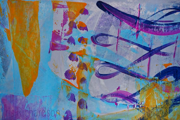 Blue and Gold Abstract IV acrylic painting