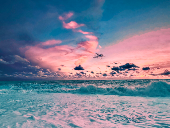 “Photograph of a Winter Sunset over the English Channel. Seaford, Sussex.”