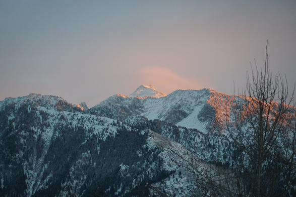The Wasatch Front looking gorgeous under some new snow and the alpenglow.