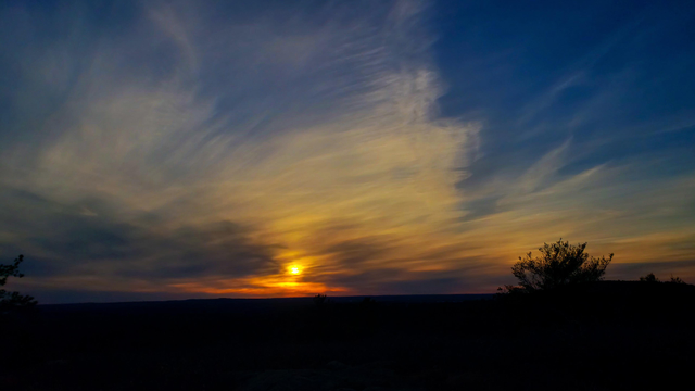 Sunset and dusk this afternoon, Dec 8th, from Buck Hill!