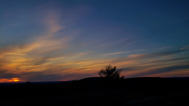 Sunset and dusk this afternoon, Dec 8th, from Buck Hill!