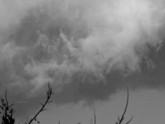 Clouds, black and white, photo