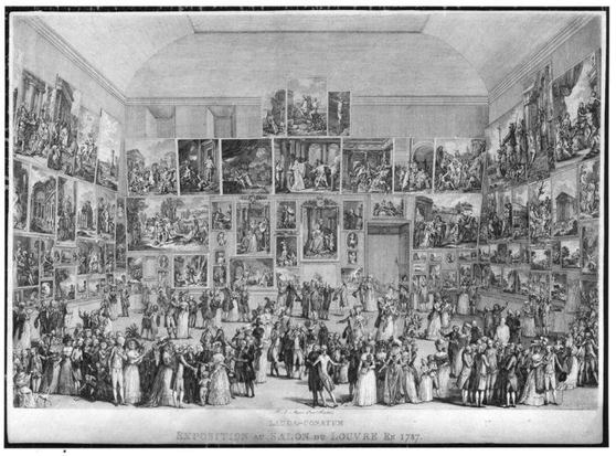 The Exhibition at the Louvre Salon in 1787, by Pietro Antonio Martini 