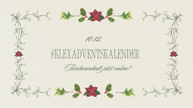 Grafik Text: 10.12. #klexadentskalender Türcheninhalt jetzt online!