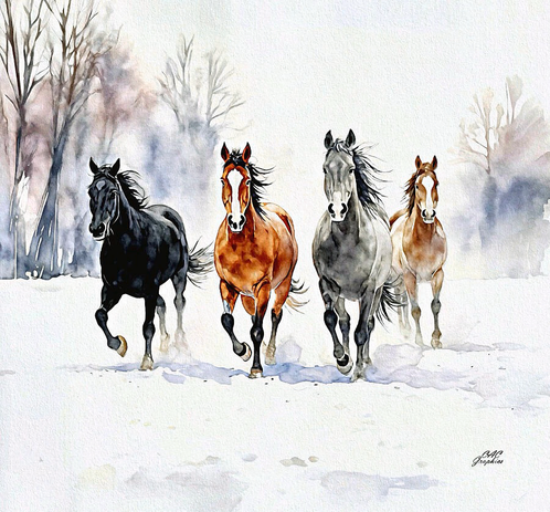 Winter Gallop In The Snow