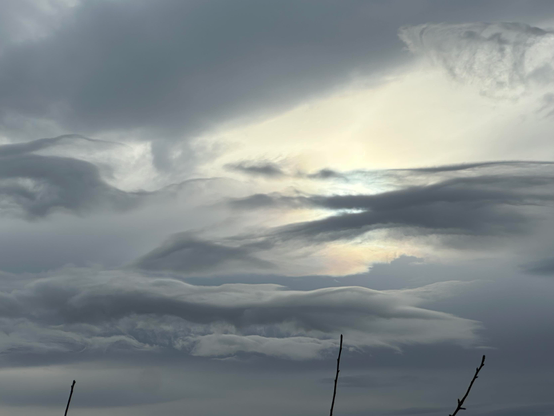 El cielo en abstracto, nubes acercándose al nuevo Pantone virginal, pero mucho más bellas claro está. Salpicadas de dorado solar.