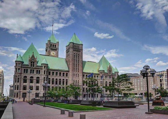Historic Minneapolis City Hall and Courthouse Spring Afternoon

Working downtown Minneapolis has given me all kinds of opportunities to see great sights and capture great images. This scene hits me every evening as I leave my office. The light is perfect and to me, the scene is stunning.

Bathed in the warm, golden light of a spring afternoon, this striking photograph captures the majestic Minneapolis City Hall and Hennepin County Courthouse set against a clear blue sky. Designed in the grand Richardsonian Romanesque style by Long & Kees and constructed between the late 1880s and early 1900s, the building’s rugged granite façade, soaring arches, and distinctive green-tiled roofs reflect both historical prominence and architectural elegance.

The composition highlights the structure’s timeless grandeur, emphasizing its detailed stonework and commanding presence in the heart of downtown Minneapolis. The afternoon sunlight enhances the textures and tones of this iconic municipal landmark, inviting the viewer to appreciate not just a civic building, but a cherished piece of the city’s cultural heritage.

Image:
https://fineartamerica.com/featured/historic-minneapolis-city-hall-and-courthouse-spring-afternoon-wayne-moran.html

#cityhall #Historic #Minneapolis #Minnesota #Architecture #cityscape #art #fineart 

#ayearforart #buyintoart
