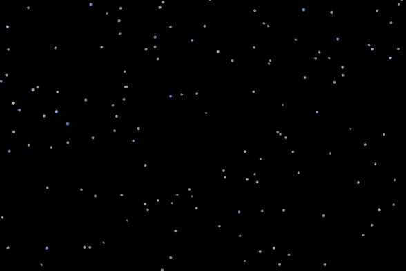 The star image has been processed in HSV color space to make all pixels the same brightness. Now we can easily compare colors of bright and faint stars.