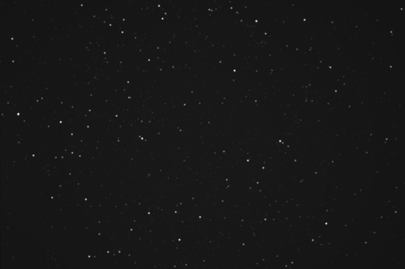 An infrared monochrome image of the same star field.