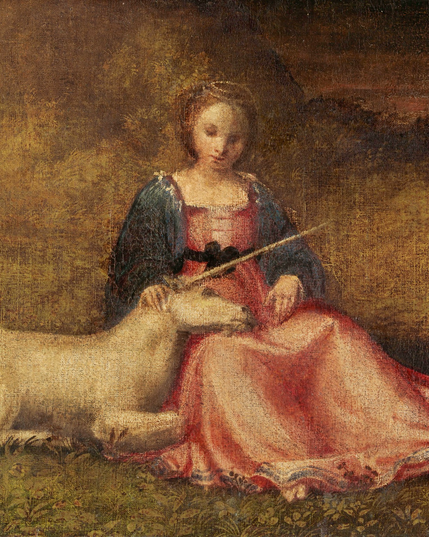 Gemälde: Frau mit Einhorn 