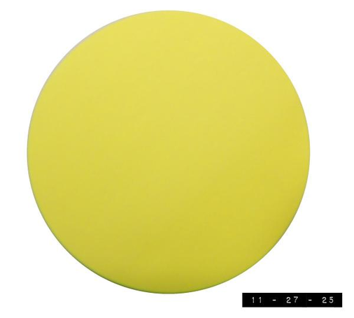 A pack of 75 round sticky notes.  Bright yellow.  About 3" in diameter.  Made by Simona.  Very pretty.  Very nice.  They're everything you might ever want in a sticky note - except they don't stick.  Not very well, anyway.  If I put them on my wall calendar I need to slap on some duct tape to get them to stay.  If I put them on a wall I need to grab my hammer and a nail (or two).  Do I want to leave a note in a book I'm reading?  Well, time to find my staple gun!  Needless to say, this is a less than optimal situation.  If they were square or rectangular, I would have tossed them in the trash a long time ago.  As luck would have it, however, they're round.  Perfectly round.  Beautifully round!  They may not stick to anything, but . . .  I'm afraid I'm stuck on them.   *Sigh*    