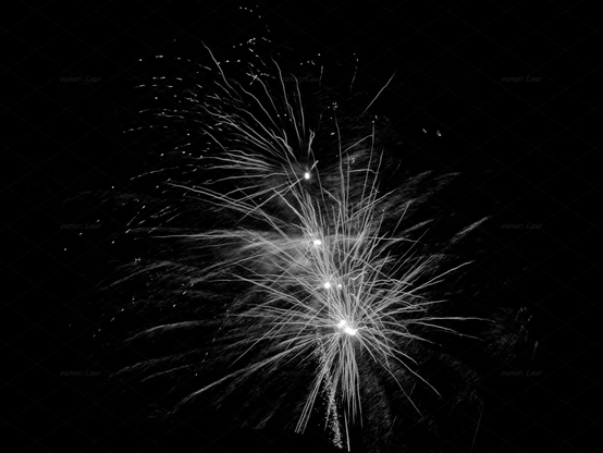 Fireworks, black and white, photo