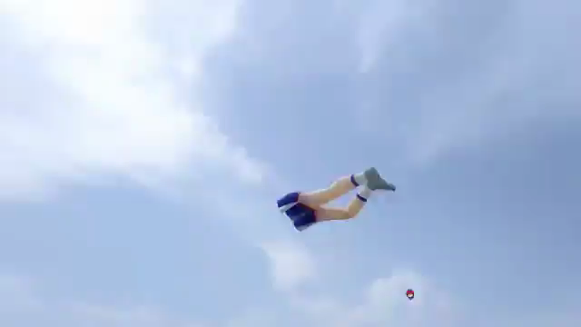 deux jambes de nageur céleste s'agitent dans le ciel liquide comme un cerf volant