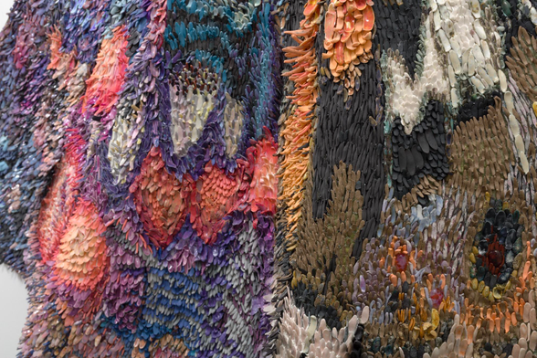 enormous patterned porcelain wings by Rebecca Manson