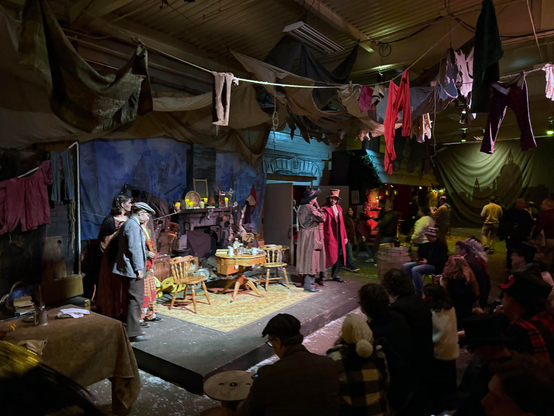 One of the plays/acts being performed on a small stage.