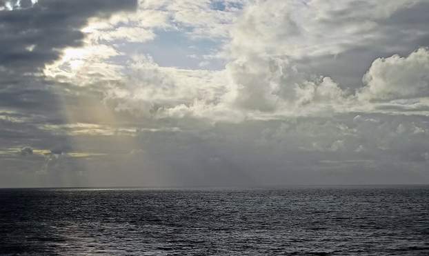 Sunrise over the ocean.