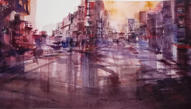 Street 
Watercolor 
Urban series 
#art #mastoArt #streetart #urban #watercolor #painting 