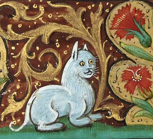 White #cat. book of hours, France after 1500. Bibliothèque de l'Arsenal, Ms 654, fol. 5r.
#medieval #MedievalArt