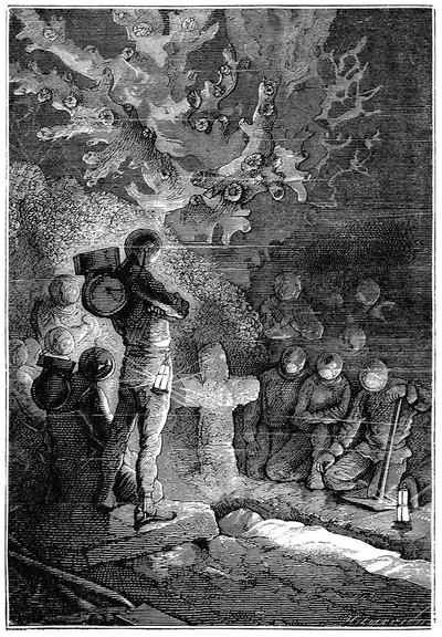 A funeral ceremony takes place at the bottom of the sea, where deep-sea divers gather around a tomb, in which a shrouded body has been laid to rest.