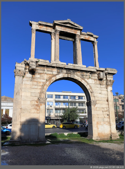 Arch of Hadrian, Athens, Greece.