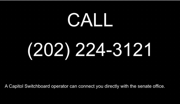 A Capitol Switchboard operator can connect you directly with the senate office.

Call 202-224-3121
