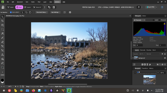 A screenshot of Affinity running in Kubuntu. 
