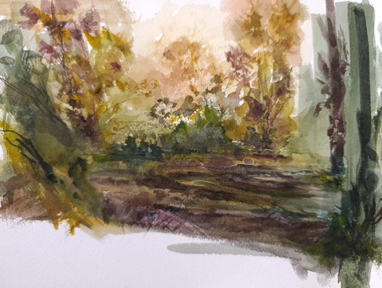 Working. Unfinished 
Watercolor Landscape 
Cotton paper A4 size
#art #watercolor #painting #mastoArt #landscape 