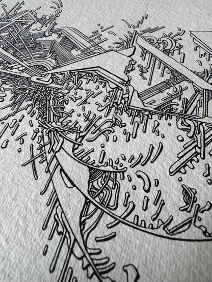 Another closeup shot of the artwork. Taken at an angle. 