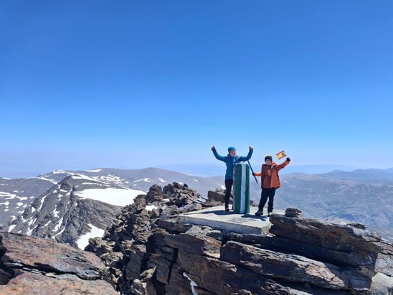 Frankie and his Mum at the summit of the highest mountain in mainland Spain, Mulhacen