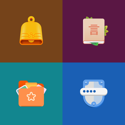4 app icons in a coloured grid. See the previous posts in this thread for detailed descriptions.