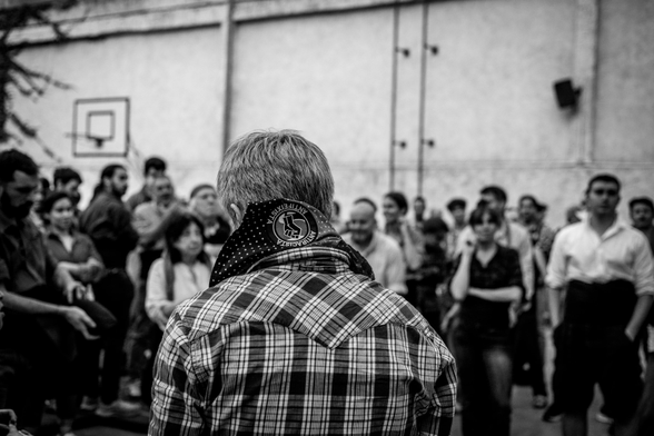 Castellers de Sants en acabat l'assaig.