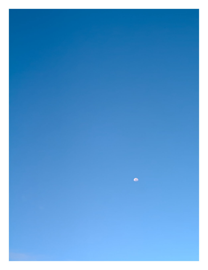 A moon in the sky.